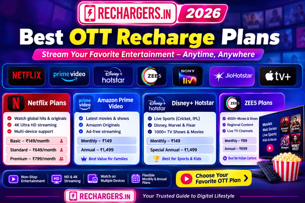 Ultimate 2026 OTT Recharge Plans for Hotstar, Prime, Netflix